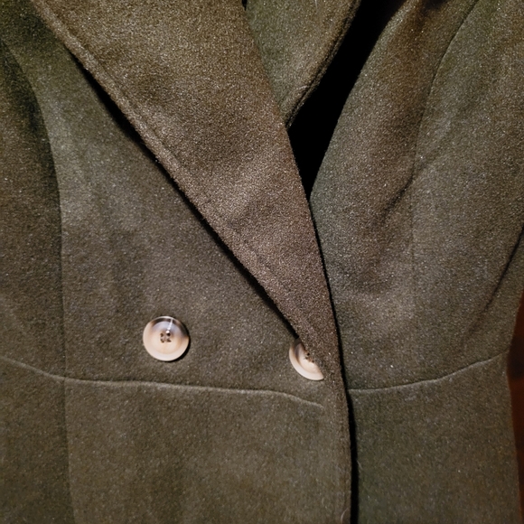 Curlbiuty Women's Pea Coat Double Breasted A Line Trench Coat Green Size Small - Picture 8 of 8